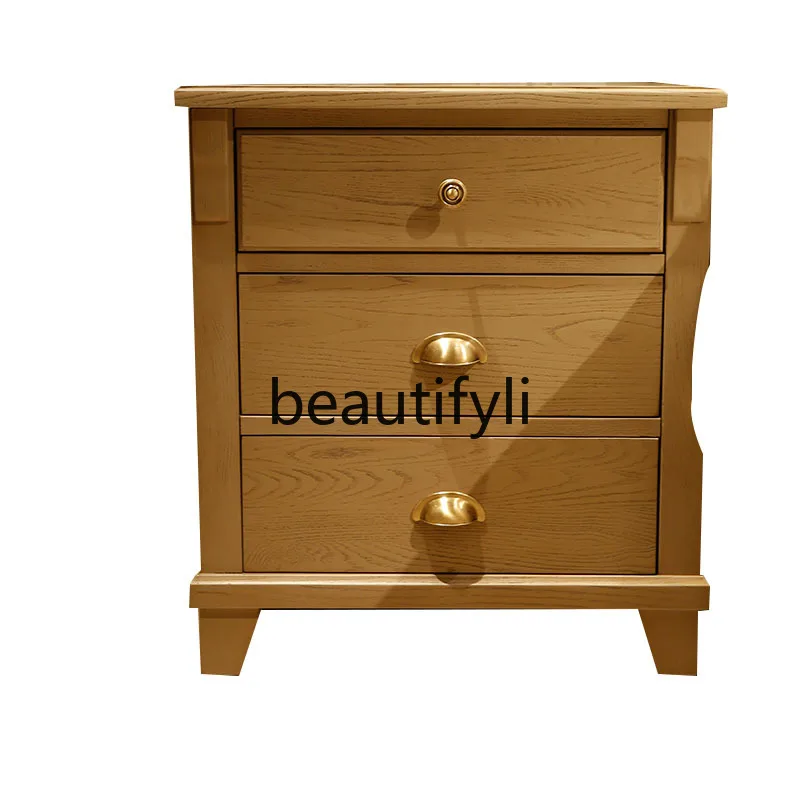 

Modern ash wood water-based paint environmentally friendly main bedside table