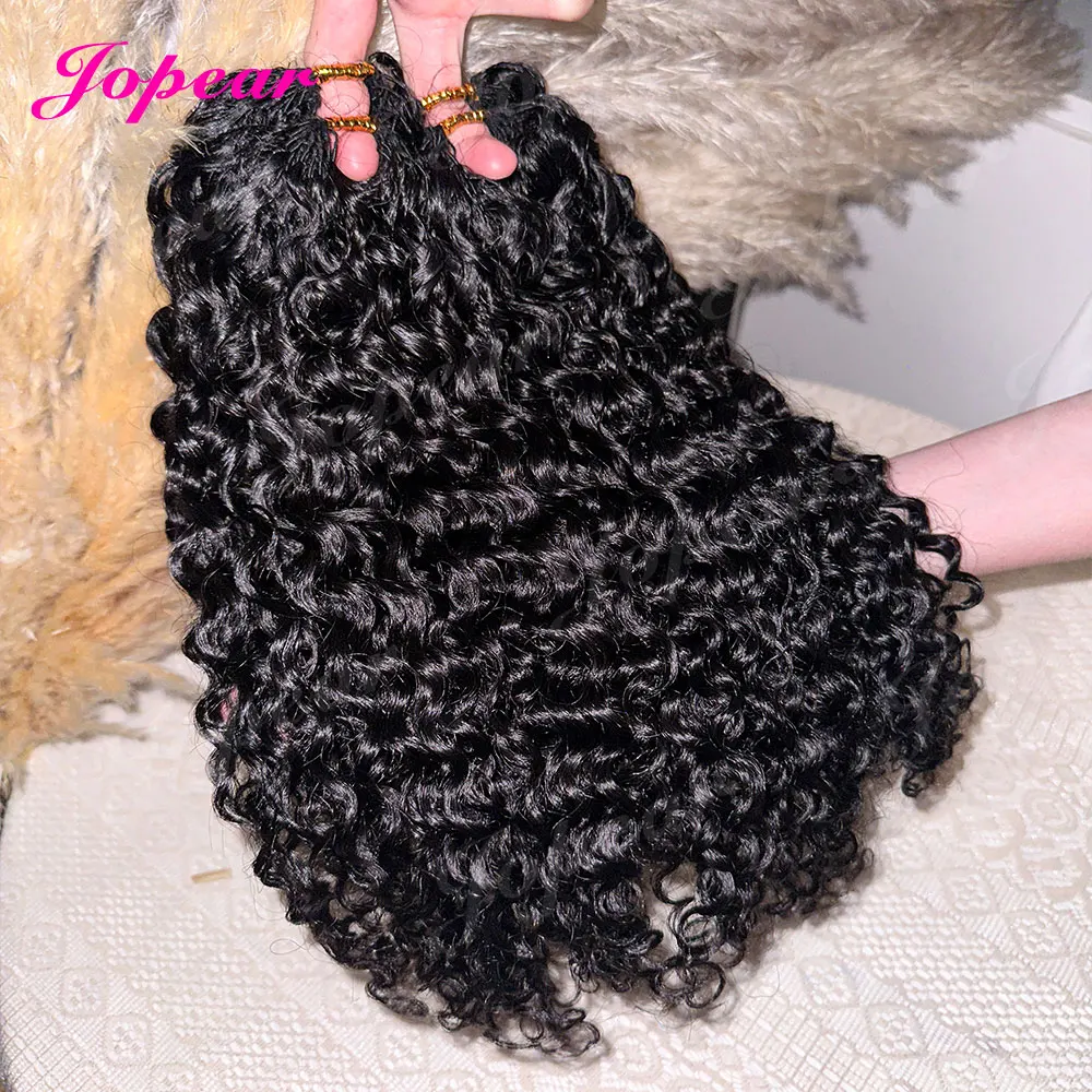 Extensions de cheveux humains 100% naturels pour tresses bohèmes, boucles 12A, 16-22 pouces, petites spirales bouclées, cheveux à crochets effet plume miracle, pré-séparés, sans nœuds, 60g/paquet, mèches pour tresses torsadées