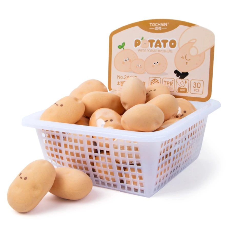 1pcs New Creative Simulation Food Eraser Potato-shaped Model Children's Homework Pencil Correction Eraser Unique Funny Eraser