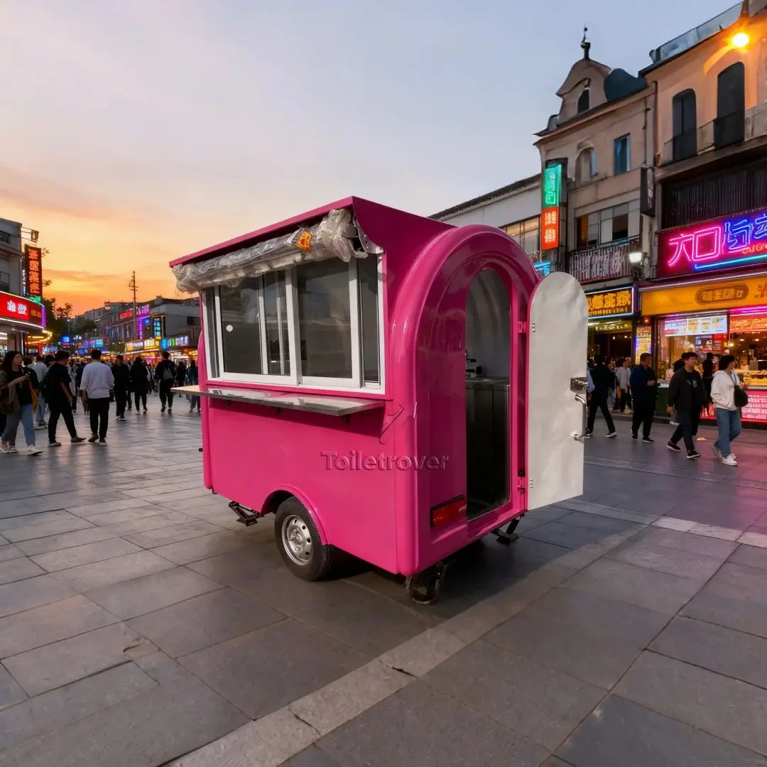 

Multi-Function Mobile Food Cart Coffee Trailer Ice Cream Truck Fully Equipped Mini Food Truck with Kitchen for Business