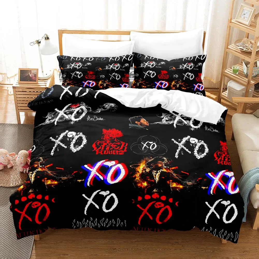 XO The Weeknd Bedding Set Single Double Queen King Size 3D Printed Bed Sheet Set For Bedroom New Duvet Cover Bed image 3