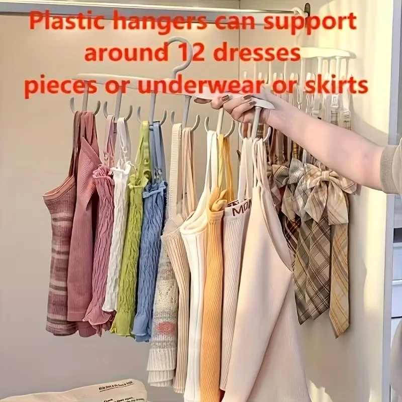 2Pack Multi Hook Clothes Hanger Space Saving Closet Organizer Coats Bags Scarves Hanging Dormitory Storage Organization System