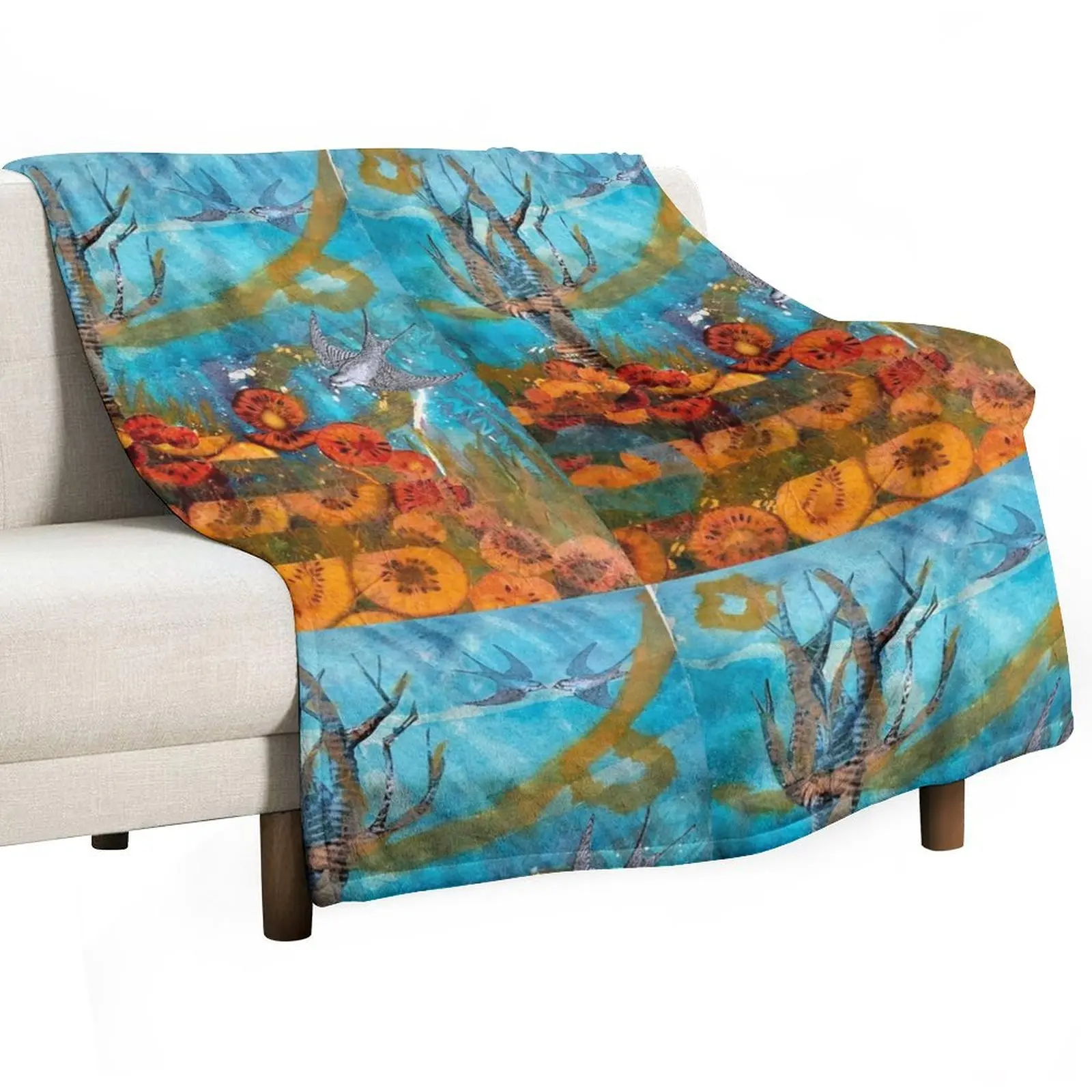 Swallows abstract Throw Blanket warm for winter Giant Sofa Luxury Blankets