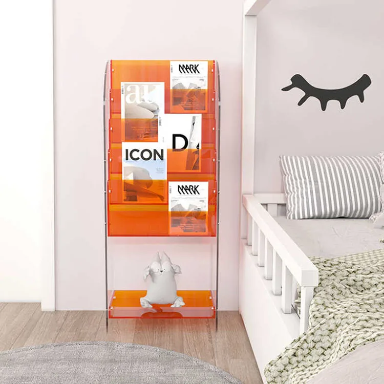sF-Any Color Acrylic Multi-Layer Transparent Bookshelf Home Furniture Magazine Storage Display Rack for School Children's Book#