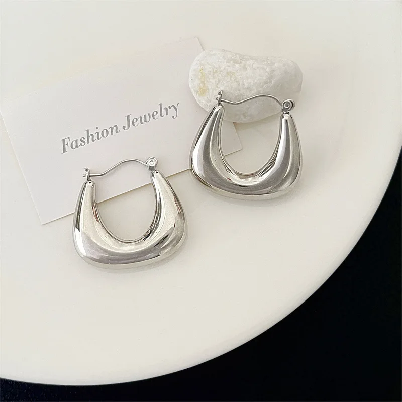 Adolph Trending Metal Square Hoop Earring Fashion New Design Texture Minimalist Earrings for Women Fashion Jewelry Gifts 2023