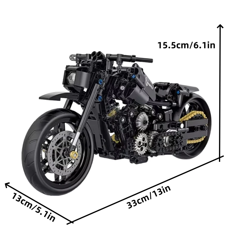 586PCS Technical Motorcycle Building Blocks Duke Harleys Motorbike Locomotive Model Car Vehicle MOC Assembly Bricks Toy Kid Gift