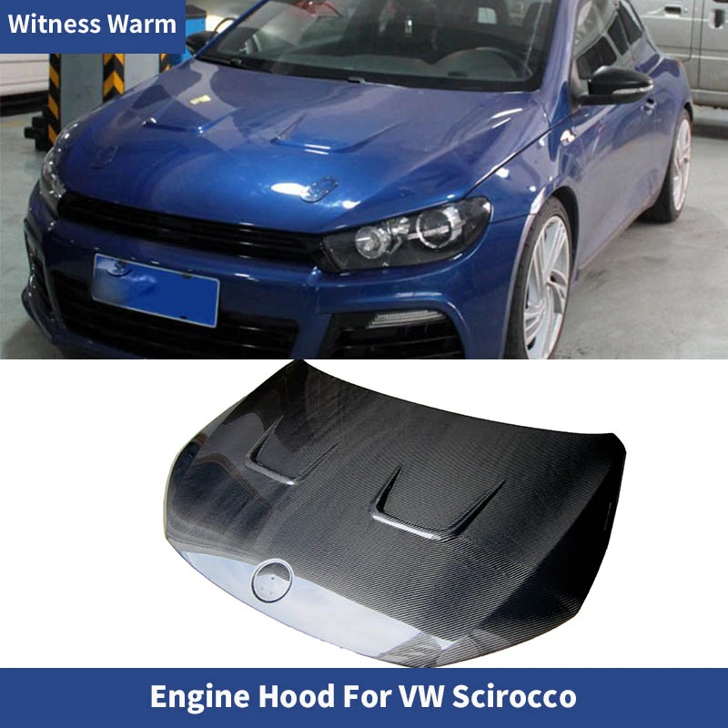 Carbon Fiber Racing Front Engine Bonnets Hood Cover for Volkswagen Scirocco Standard/r 2009-up