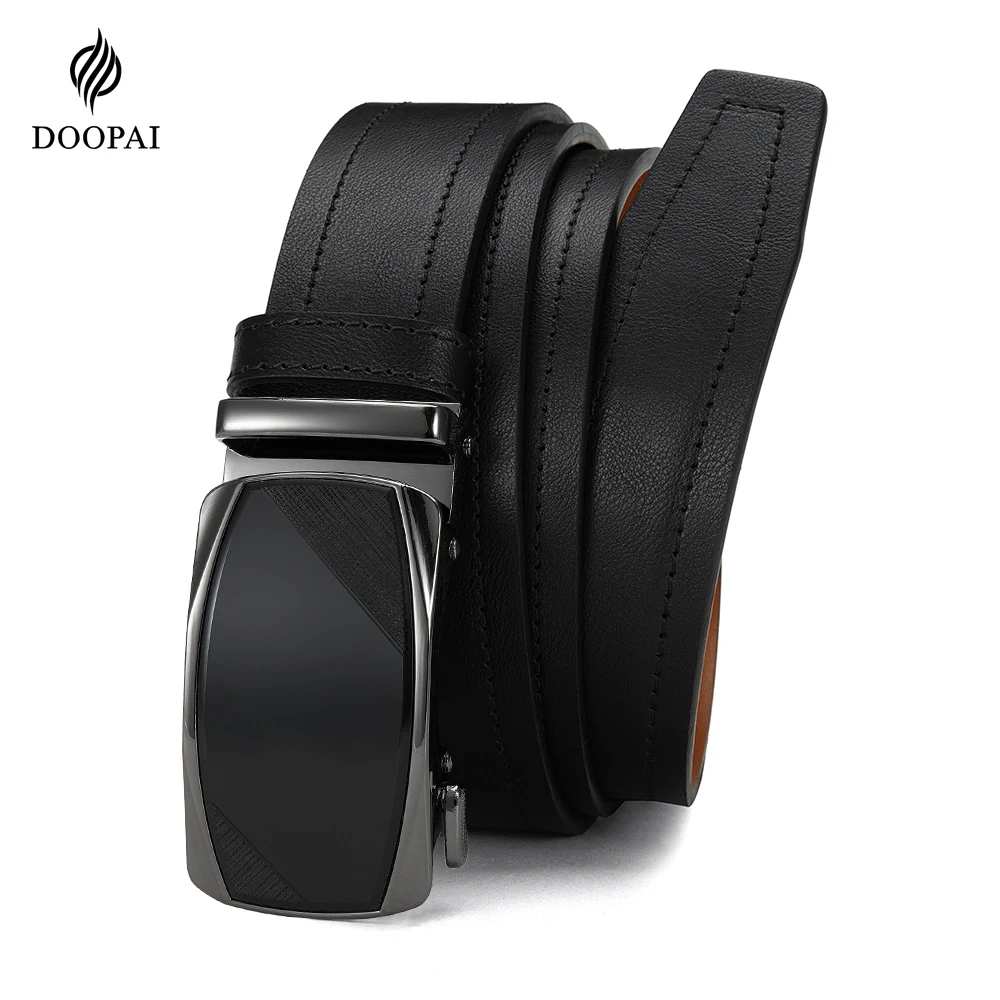 

DOOPAI мужской модный кожаный ремень мужской высококачественный кожаный ремень деловой ремень с автоматической пряжкой с храповым механизмом случайно регулируемый