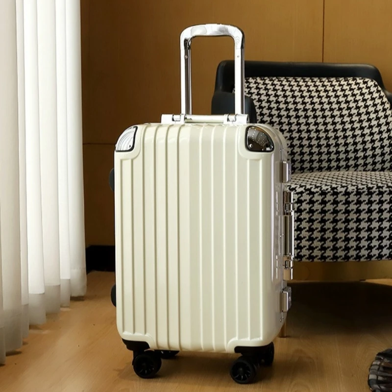 

New Luxury Suitcases with Aluminum Alloy Corner Protector Aluminum Frame Rolling Luggage Travel Trolley Case 20/22/24/26/28inch