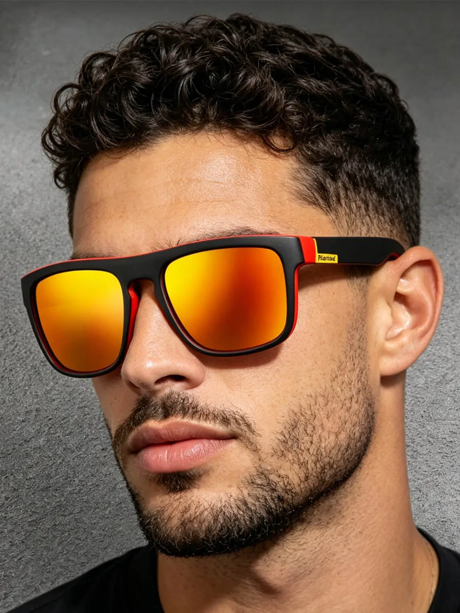 Okulary wędkarskie, polaryzacyjne kwadratowe okulary przeciwsłoneczne, sportowe okulary do jazdy samochodem, okulary wędkarskie, okulary outdoorowe do jazdy na rowerze, podróży, do noszenia na co — 2