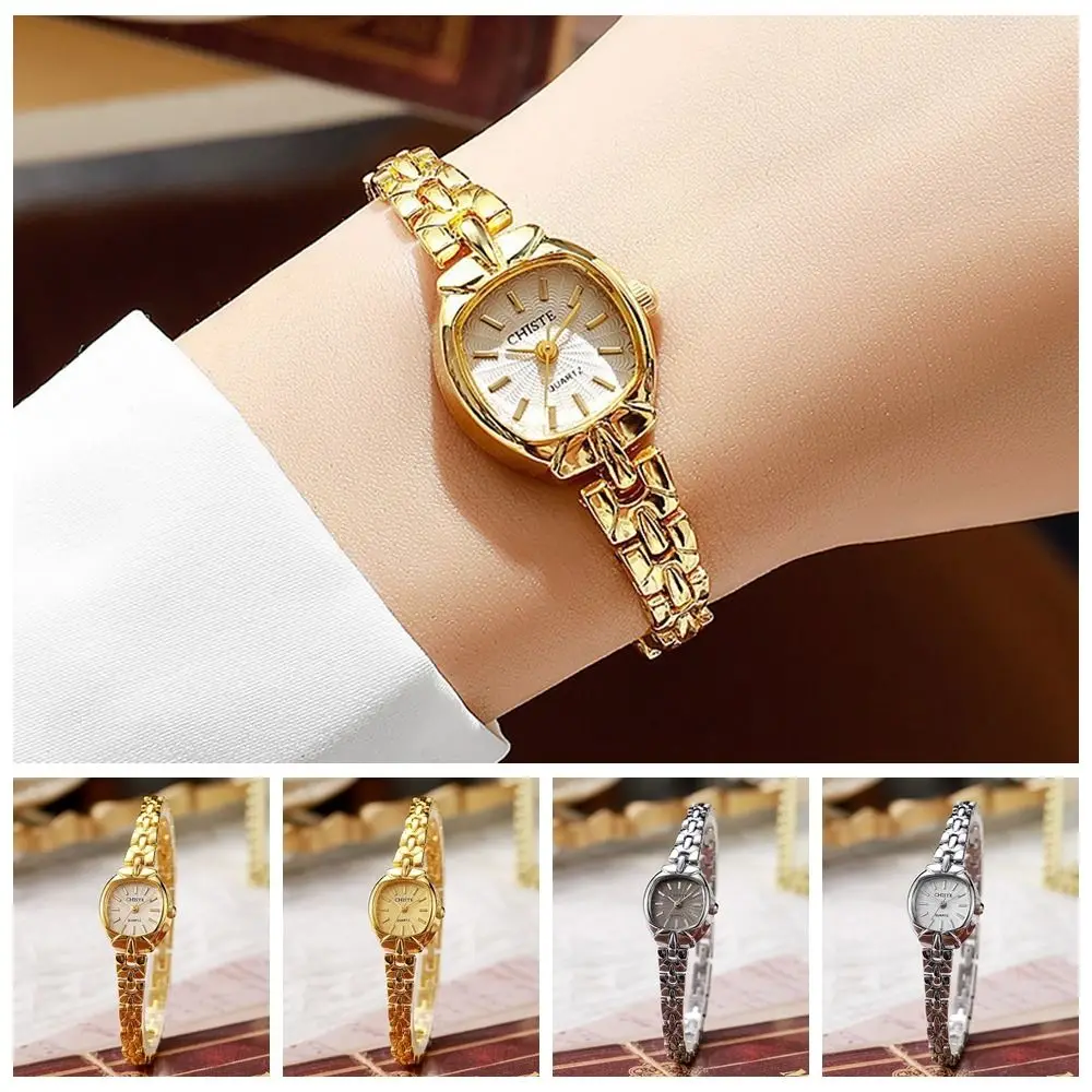 

Luxury Alloy Bracelet Watches Gold Retro Wristwatch Quartz Watch Student