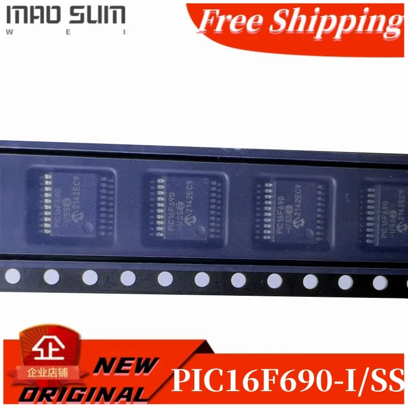 10 PCS-50 PÇS/LOTE PIC16F690-I/SS PIC16F690T-I/SS PIC16F690 -I/SS SSOP-20 Microcontroladores de 8 bits - MCU