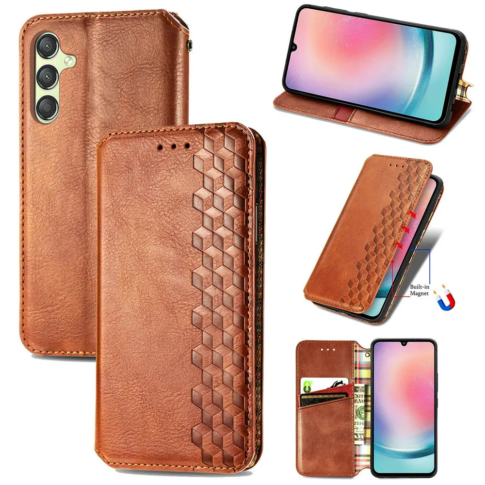 

Leather Book Case for Samsung A55 A52 S M35 34 5G Luxury Cover Coque Galaxy A54 A06 A34 A04S A25 M 54 15 A16 A 55 A33 A53 73 A35