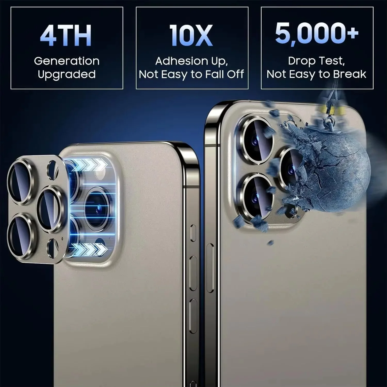 3Pcs Metal Camera Lens Protector Glass For iPhone 15 17 13 11 14 16 Pro Max 13 12 Mini Rear Len Screen Protectors Anti-scratch