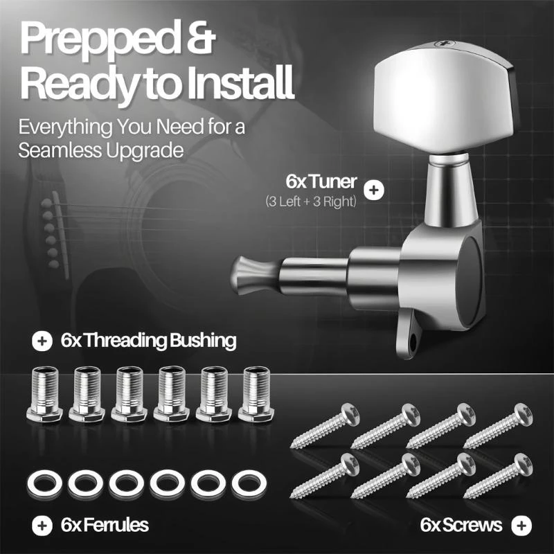6Pcs Metal Guitar Machine Head Tunings Acoustics Guitar Tuner Enduring