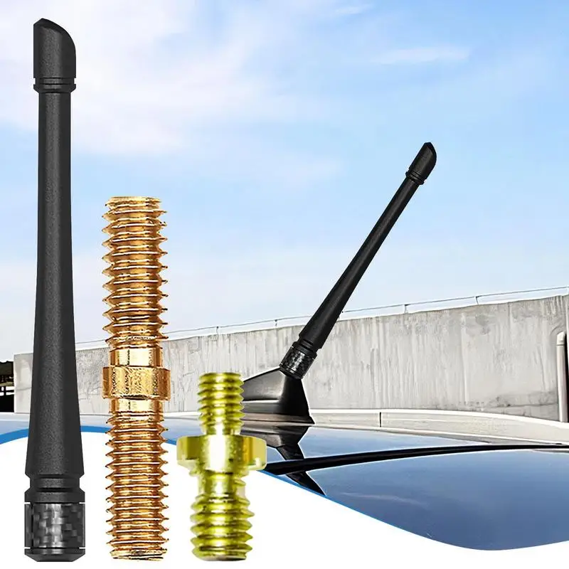 Car Radio Antenna 7in Rubber Auto Antenna Waterproof Car Digital Antenna Replacement Short Whip FM Antenna Radio AM FM Aerial