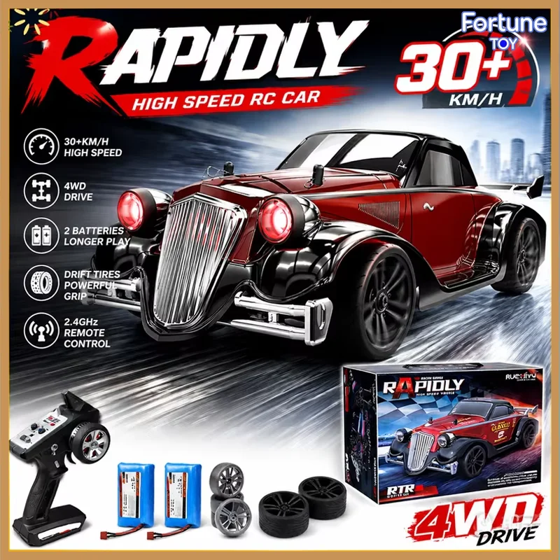 SCY-16302 1:16 RC Car 2.4G 4Wd High Speed 35Km/H Brushed Motor Vintage Racing Car With Led Lights Drift Tires For Adult Collect