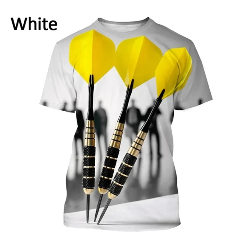 

Hot New Darts Theme Pattern Men's Short Sleeve T Shirt Casual Fashion Game Harajuku Style 3D Print Streetwear Top Ropa Hombre