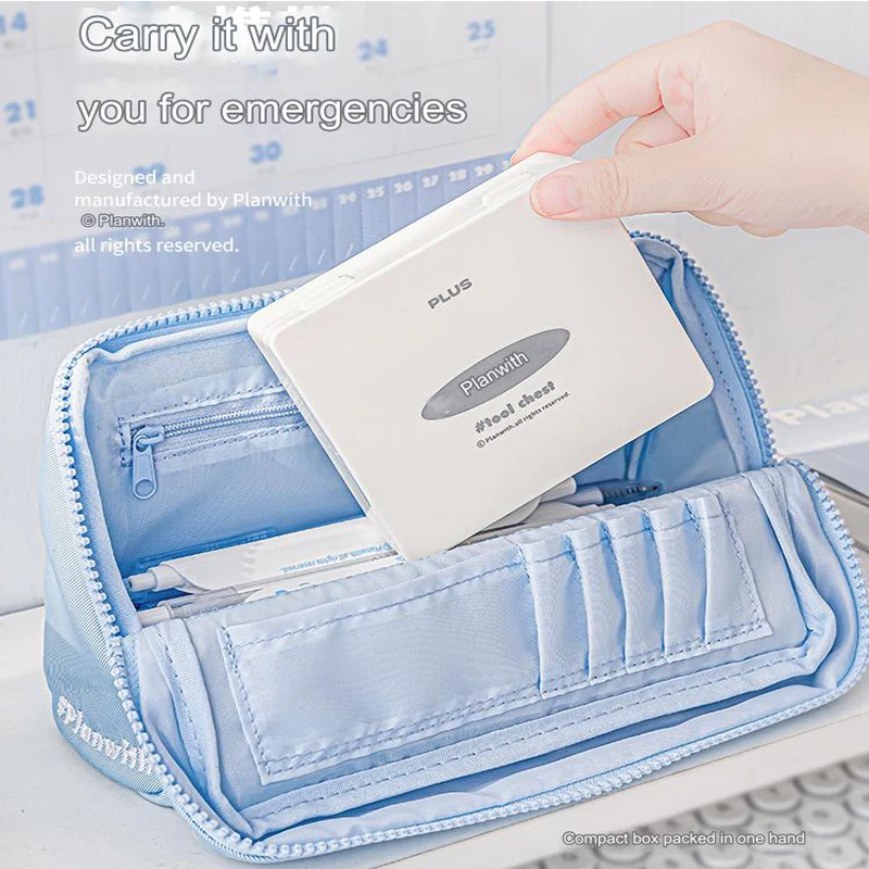 Imagem -05 - Peito Bonito Grampeador para Scrapbooking Minúsculo Papelaria Home Office Novidade Conjunto de Ferramentas Manuais para Crianças Kit de Viagem para Criança Branco e Azul 1pc