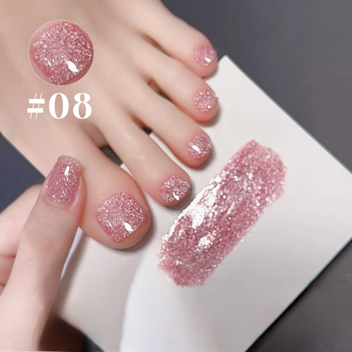1-8pcs Popular Versatile Whitening Pink Green Blue Bling Gel Super Glitter Water Light Broken Diamond Gel Nail Polish image 3