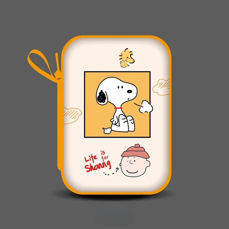 سنوبي المحمولة سماعة حقيبة عملة محفظة كابل أنيمي حالة المحمول محركات الأقراص الصلبة صندوق تخزين السفر كابل المنظم التجميل حقيبة هدية #3