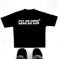 2025 New Retro Alphabet Print T-shirt Short-sleeved Punk Y2k Streetwear Hip-hop Gothic Cotton Fashion Black Men's Wear
