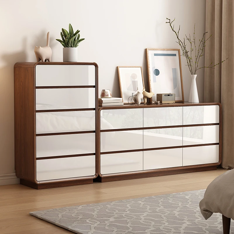 

New Chinese six-chest cabinet solid wood drawer simple five-chest cabinet living room bedroom bucket cabinet against the wall st