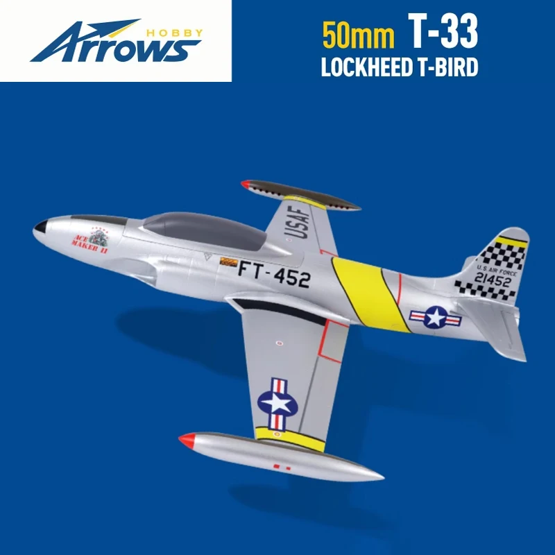

Модель Blue Arrow 50 мм T-33, канальная модель, машина для метания изображения, фиксированное крыло, электрический самолет с дистанционным управлением, игрушка для взрослых