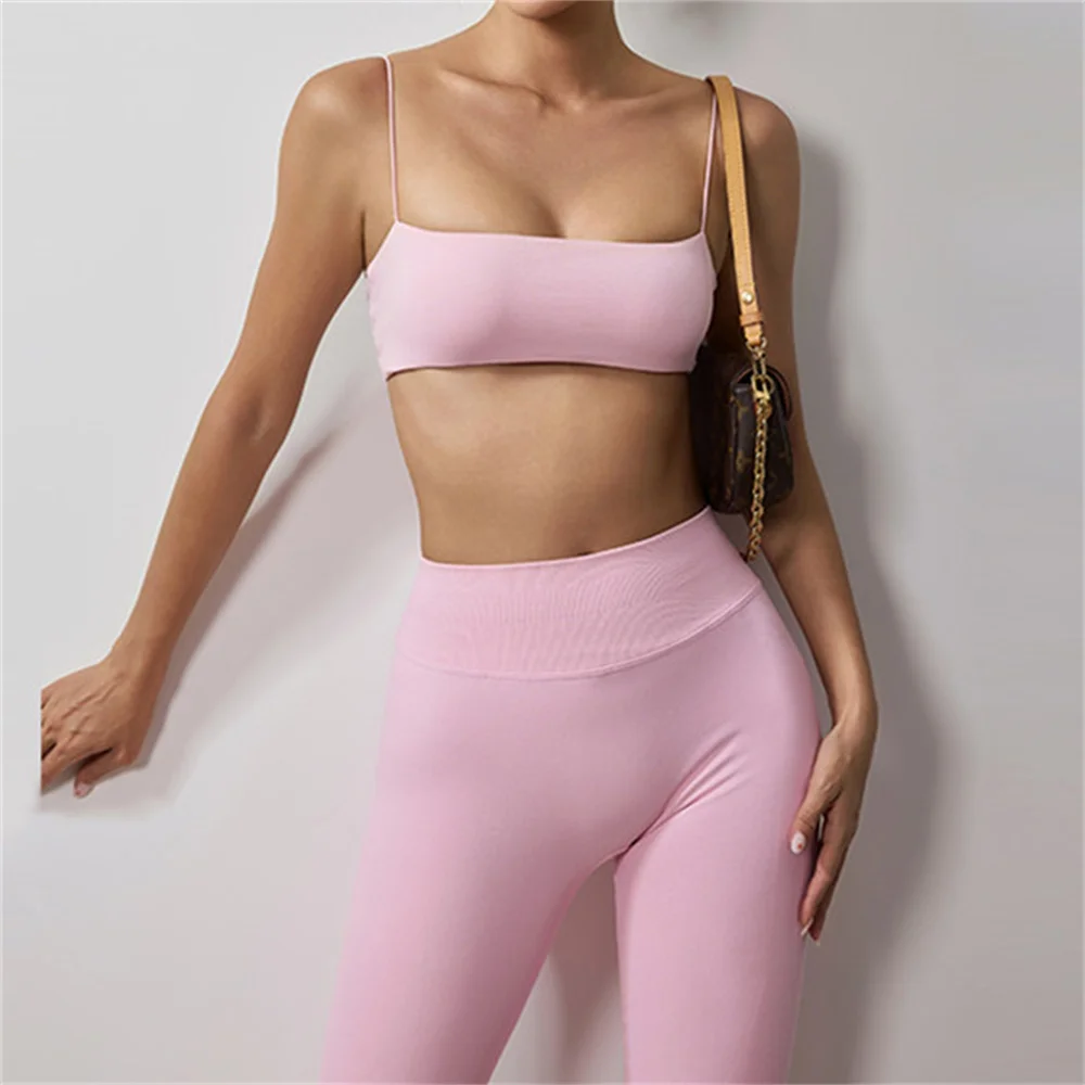 Pad Strappy Women Seamless Back Yoga Bra Medium Support Gym Crop Top Mini Sports Bra Fitness Top Wrap XP399