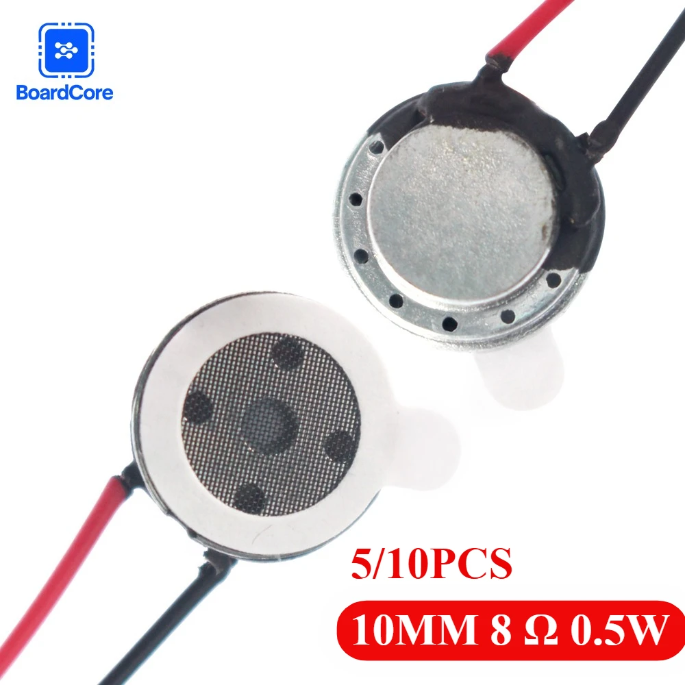 5/10PCS 8Ohm 0.5W Round Mini Speaker Diameter 10mm Micro Loudspeaker 10×3.5MM for Mobile Phone Repair Fingerprint Lock Audio