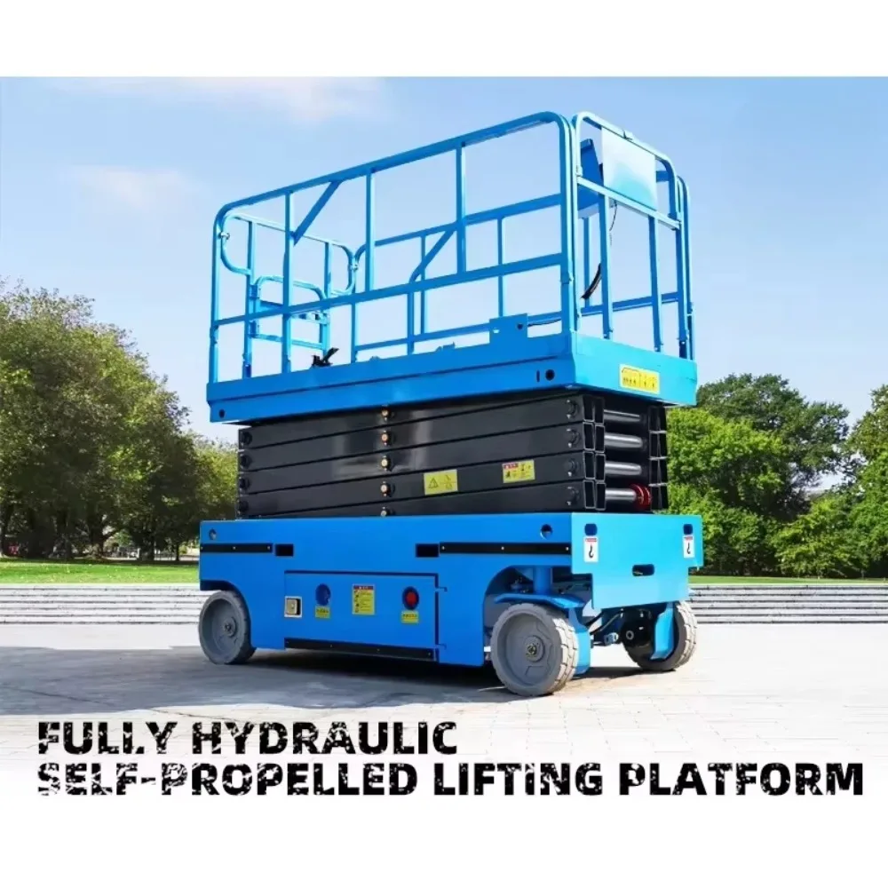 6m 8m 18m ไฟฟ้ากรรไกรยกแพลตฟอร์มไฮดรอลิก Scissor Lift แพลตฟอร์ม Mini Plataforma Elevadora Self-propelled ลิฟท์