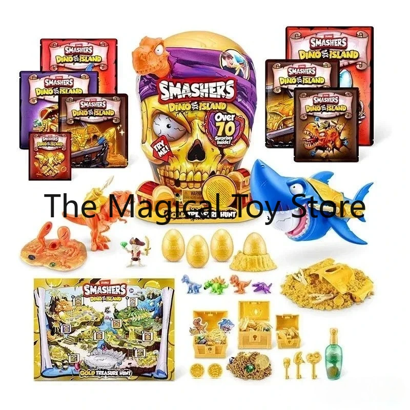 Original 31cm Giant Golden Skeleton Dinosaur Egg Light-Up and Sound-Activated Mechanical Treasure Box Blind Box Horror House