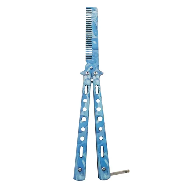 

Портативный нож-бабочка, расческа из нержавеющей стали, складной тупой тренировочный нож, уличный тренажер, расческа, парикмахерский инструмент для укладки