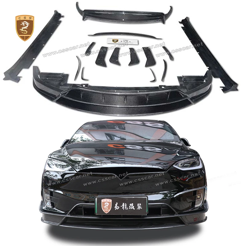 

For Tesla Model X Modify RZ Carbon Fiber RZ Style Car Front Rear Bumper Lip Splitter Tail Wing Spoiler Wind Knife Accessories