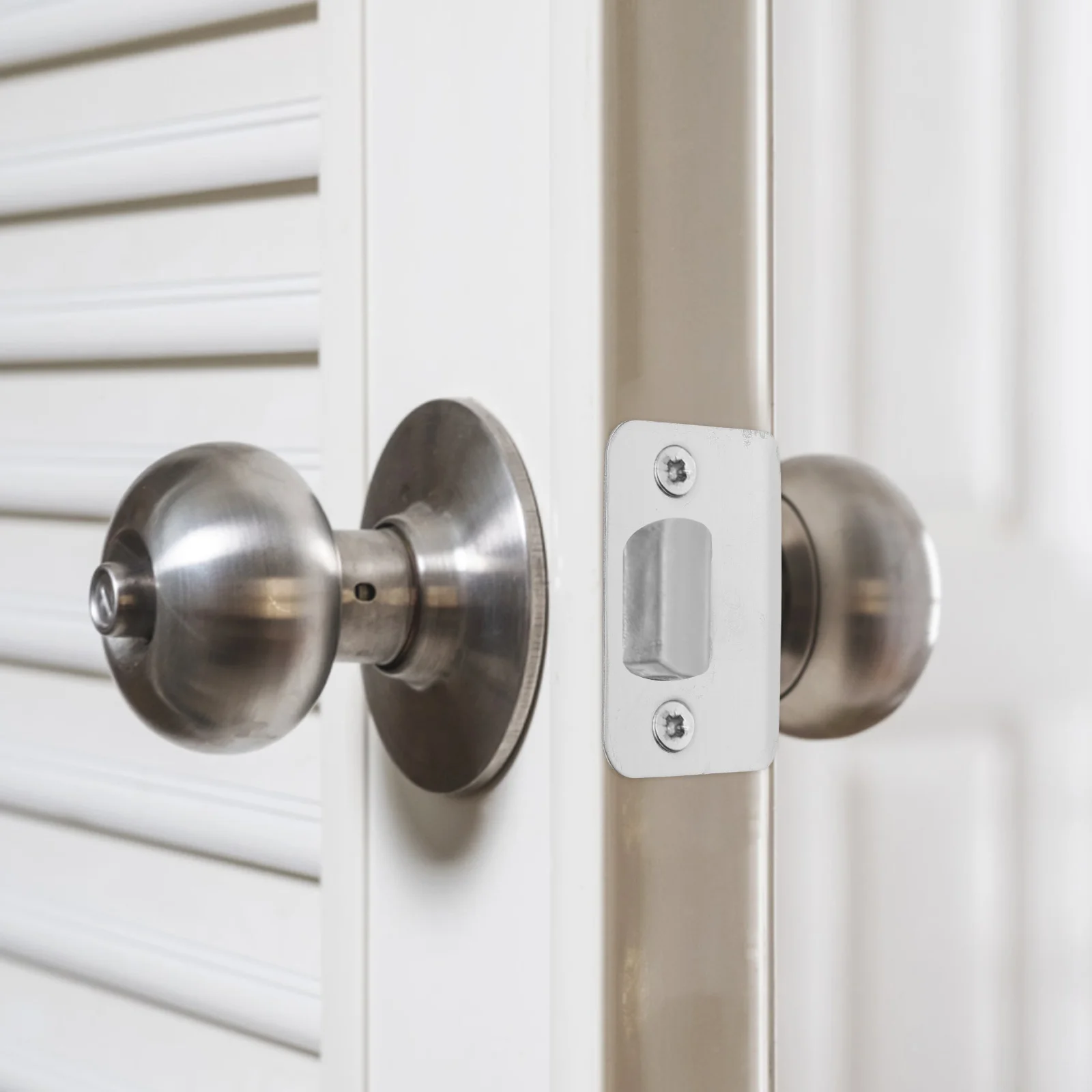 

Universal Door Strike Plate Metal Reinforcement Kits Long Term Room Locks Wooden Doors Deadbolt Extra Security Easy