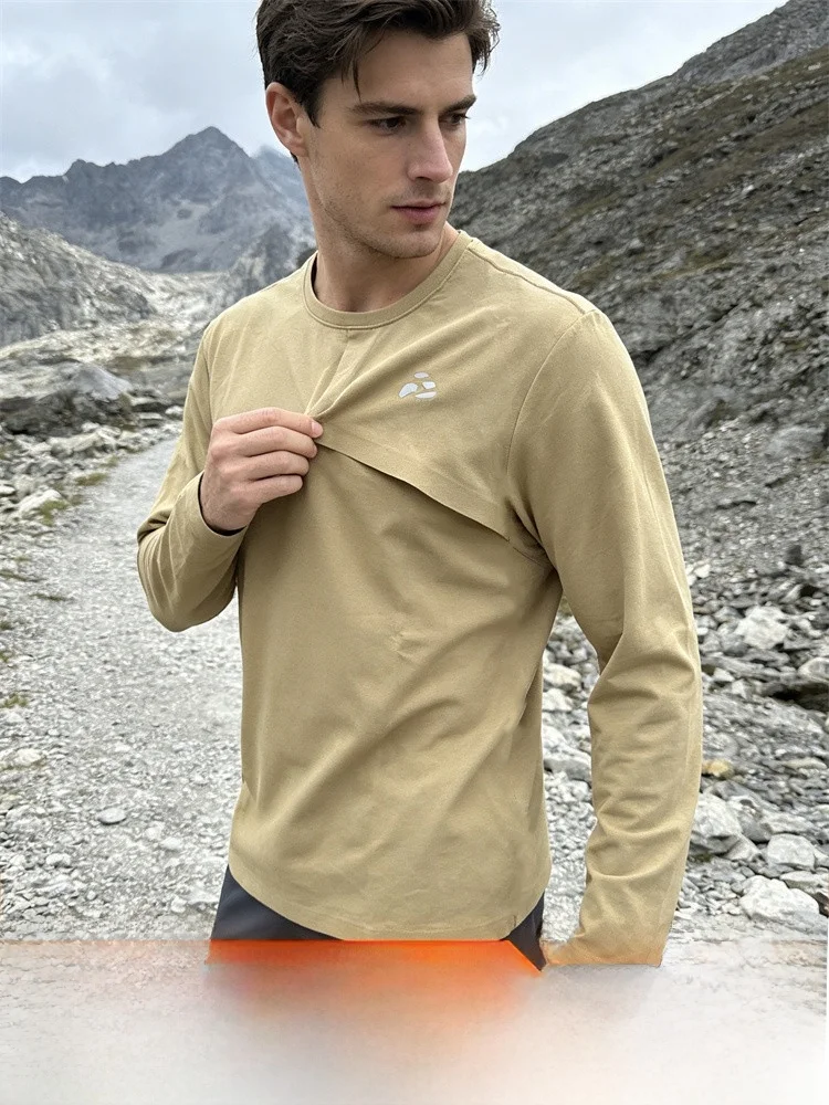 Outdoor Men's Quick Dry Function Base Shirt Seamless Sealed Process Autumn Winter Long Sleeve Casual Style Polyester Fiber