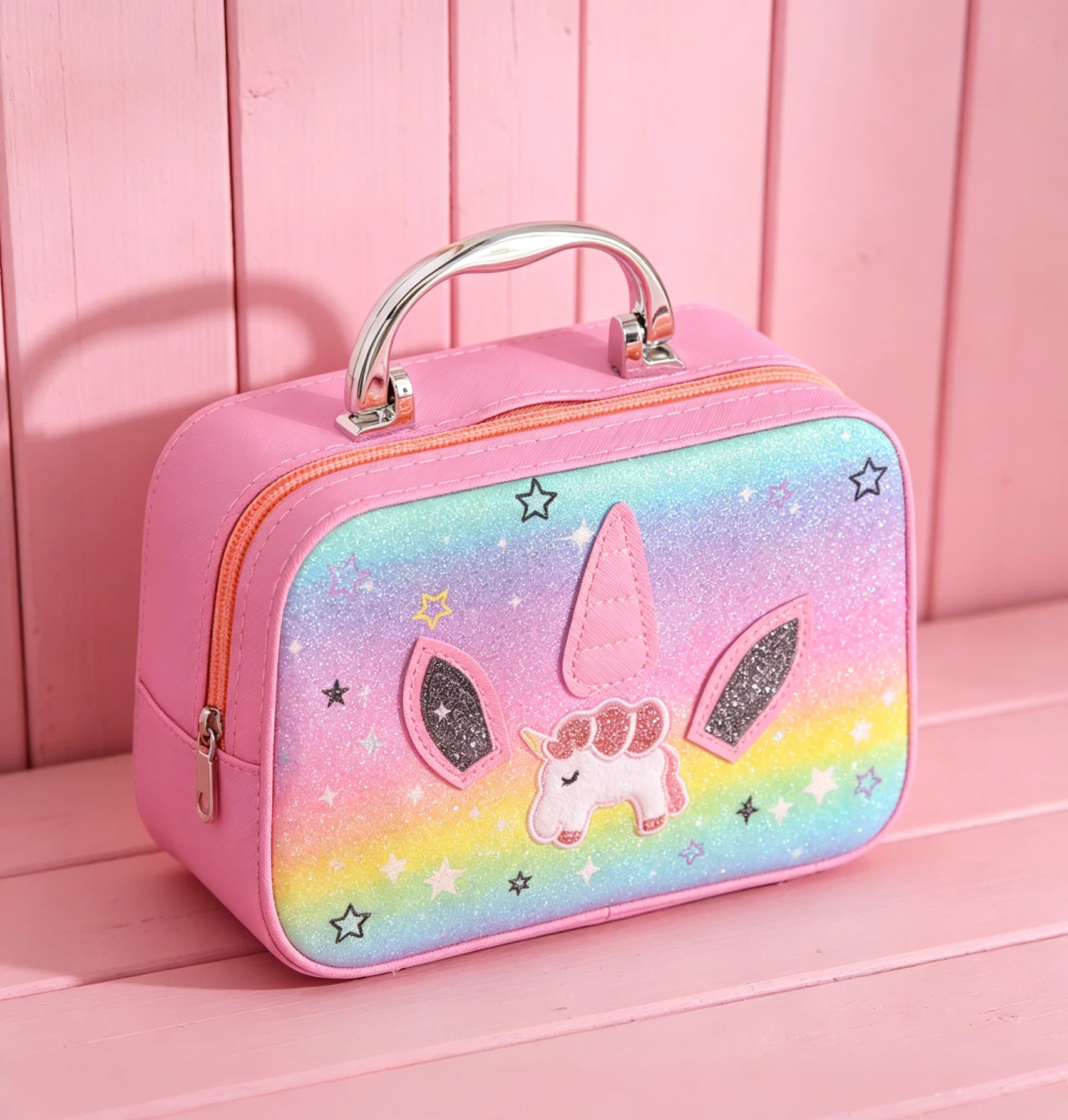 Fashionable Unicorn Pattern Cosmetic Bag - Stylish Makeup Pouch for Organizing Beauty Essentials