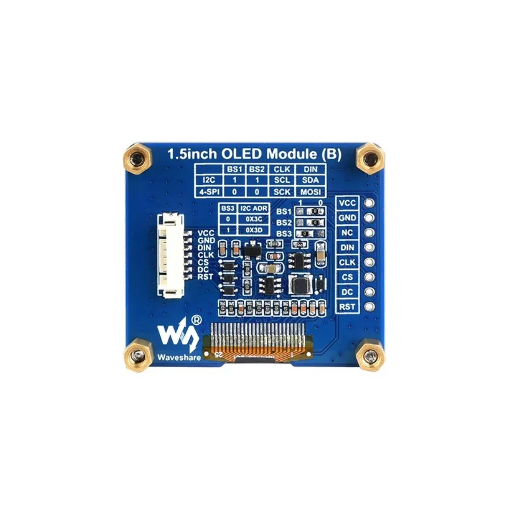 1.5-calowy moduł OLED 128 × 128 rozdzielczość SPI/I2C komunikacja monochromatyczny wyświetlacz SH1107