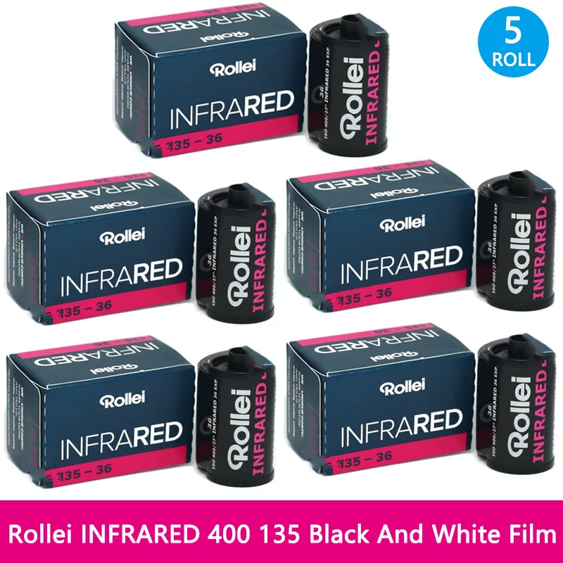 1/3/5/6 rollos Original Rollei INFRARED 400 135 película infrarroja fotografía de película blanca y negra para Kodak M35 (Fecha de valla: 2028)