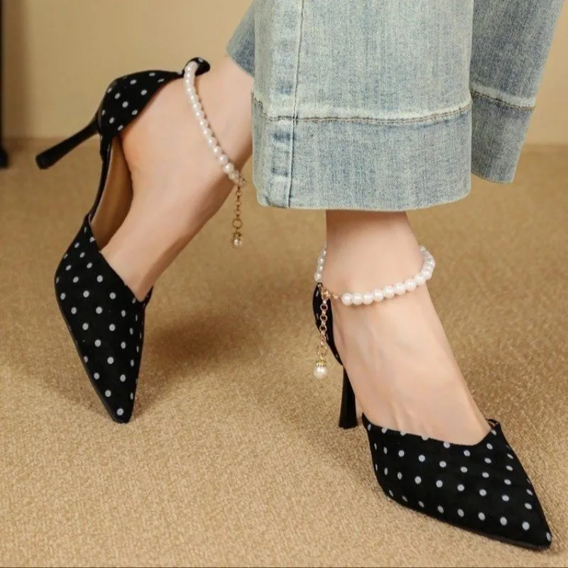 

Женские туфли-мюли с острым носком на высоком каблуке, летние сандалии 2026 с бантом-бабочкой, элегантные туфли для вечеринок