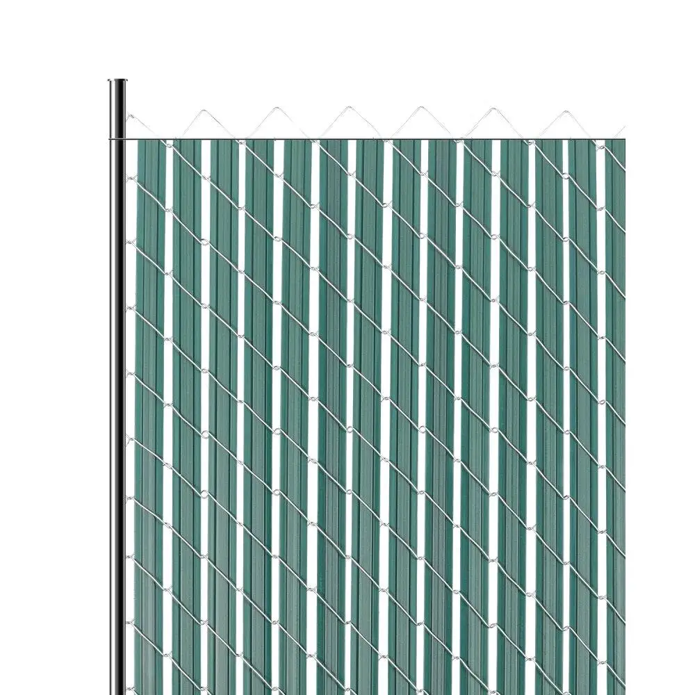 

Chain Link Fence Privacy Slats Double Wall with Wings 4ft High Green