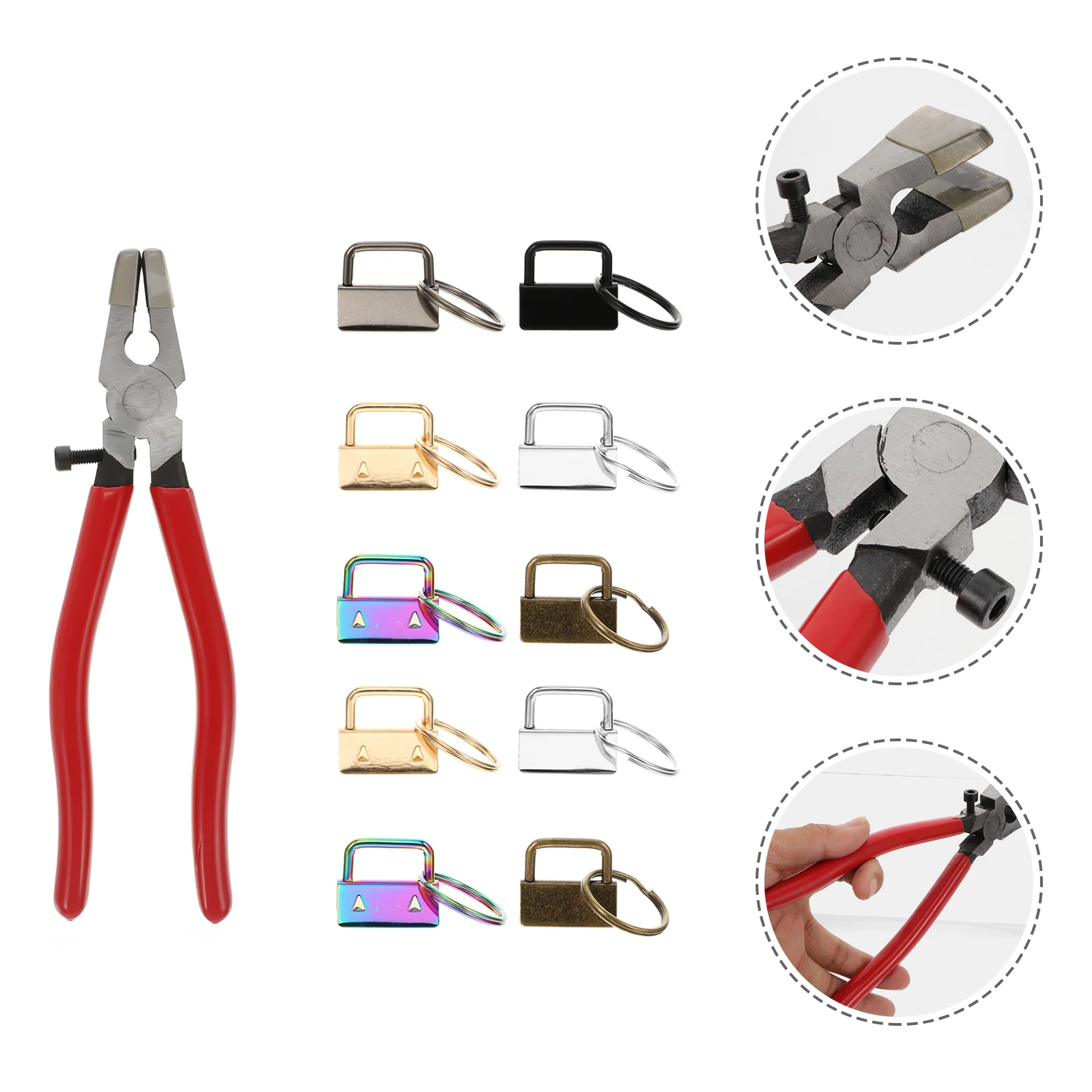 

50pcs Keychain Carbon Steel Ring Lanyard Clip Wristlet H Key Lanyard Fob Gifts Jewelry Accessories Crafting