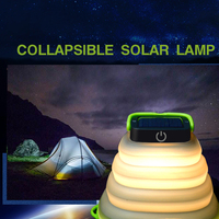 Novel and Exotic Lamp Outdoor LED Light Collapsible Camping Lamp Solar Lighting Lamp Portable Lantern USB Rechargeable