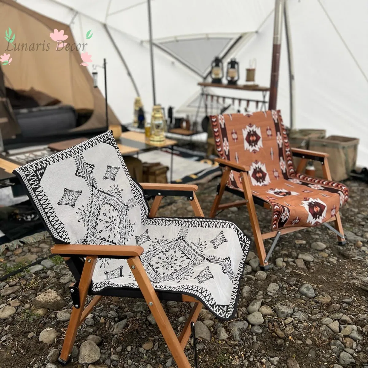 Coffee tea house cafe chair ethnic style folding back cover height 20cm chair cover