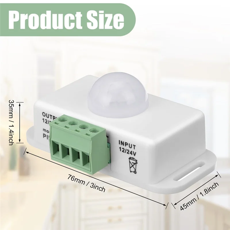 A19E-6 Pack 12V 24V PIR Sensor LED Motion Sensor Motion Licht Schalter Körper Infrarot Sensing Motion Timing Funktion