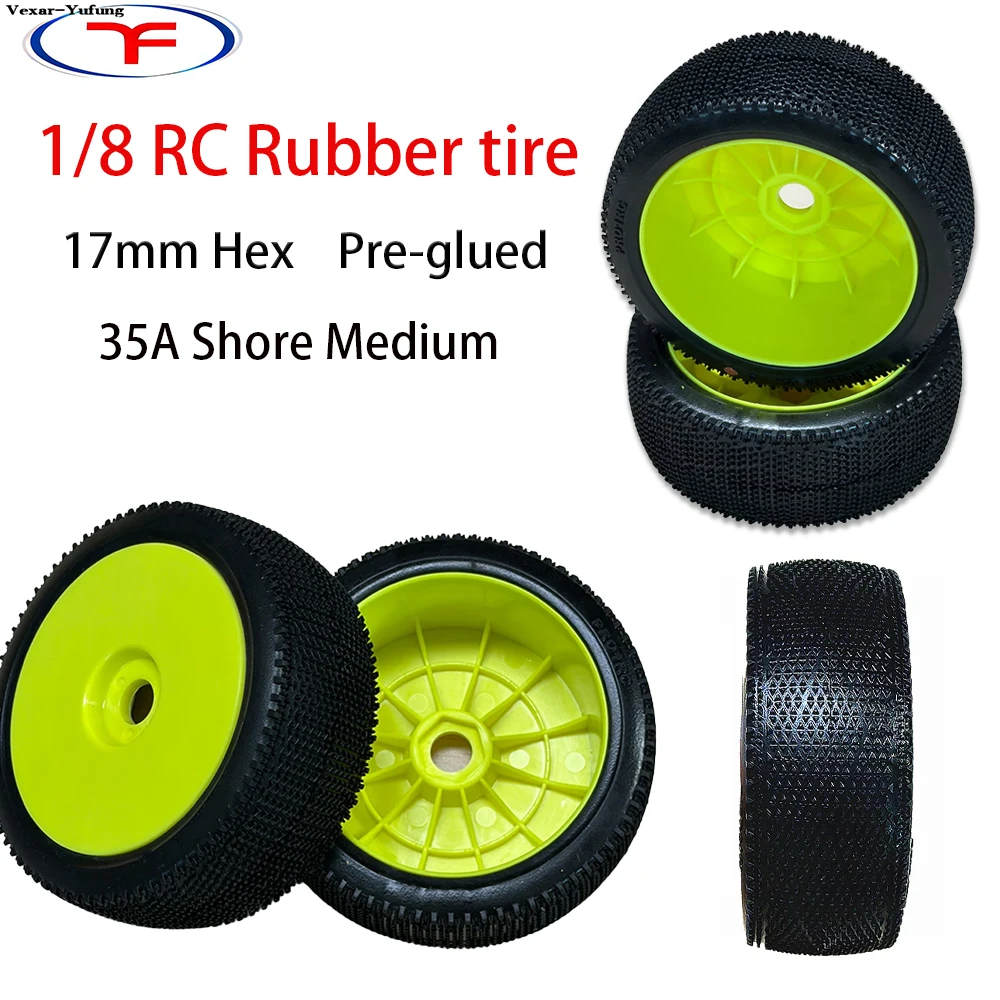 

Yufung 1/8 Off Road Tires 17mm Hex Pre-glued 35A Shore Medium F807 Model For 1:8 RC Buggy Racing Car ARRMA Traxxas HSP Hobao