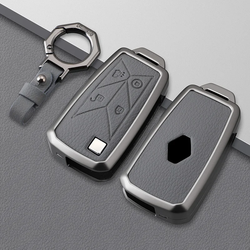 4 Buttons Zinc Alloy Leather Pickup Truck Car Key Case Caps Key Cover For Renault Euro 6 Series T C K Gama Shell Bag Keyring view 3