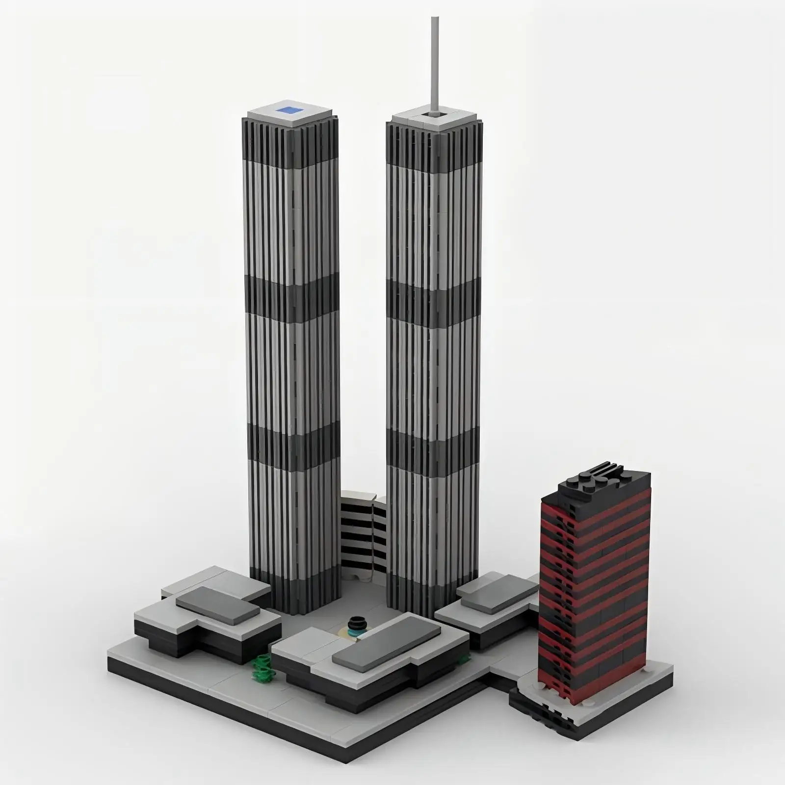 مركز التجارة العالمية اللبنات MOC-157149 Brickheadz WTC ناطحة السحاب المباني التجمع نموذج لغز الاطفال لعبة هدية عيد ميلاد