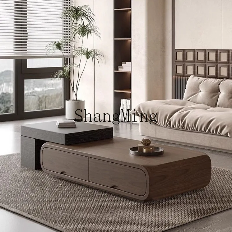 

FG antique retro coffee table small apartment square round modern home living room combination