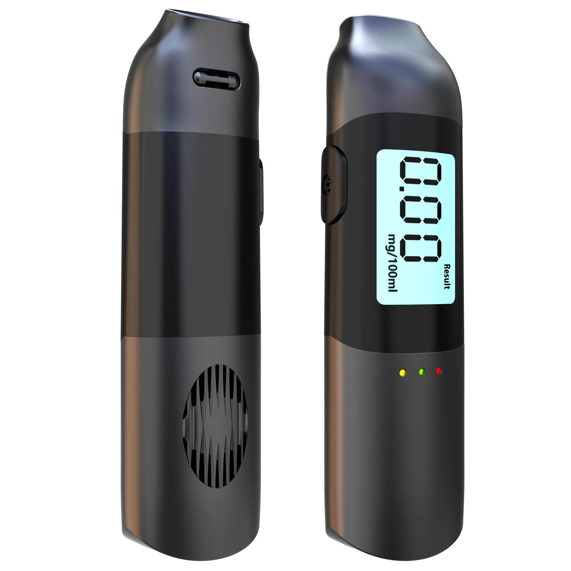 Portable Alcohol Tester Breathalyzer with Voice Prompts LCD Screen for Safe Alcohol Detection Post-Drinking Party Use